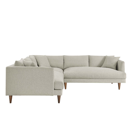 Zoya 3 Piece Down Filled Overstuffed Sectional Sofa by Furniture for America