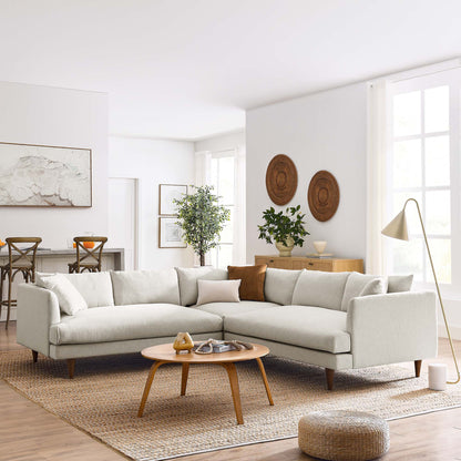 Zoya 3 Piece Down Filled Overstuffed Sectional Sofa by Furniture for America