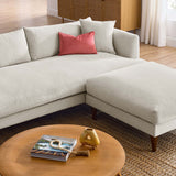 Manor Down Filled Overstuffed Sofa and Ottoman Set in Heathered Weave Ivory