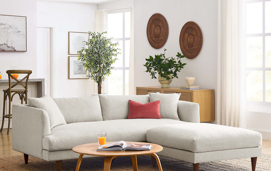 Manor Down Filled Overstuffed Sofa and Ottoman Set in Heathered Weave Ivory