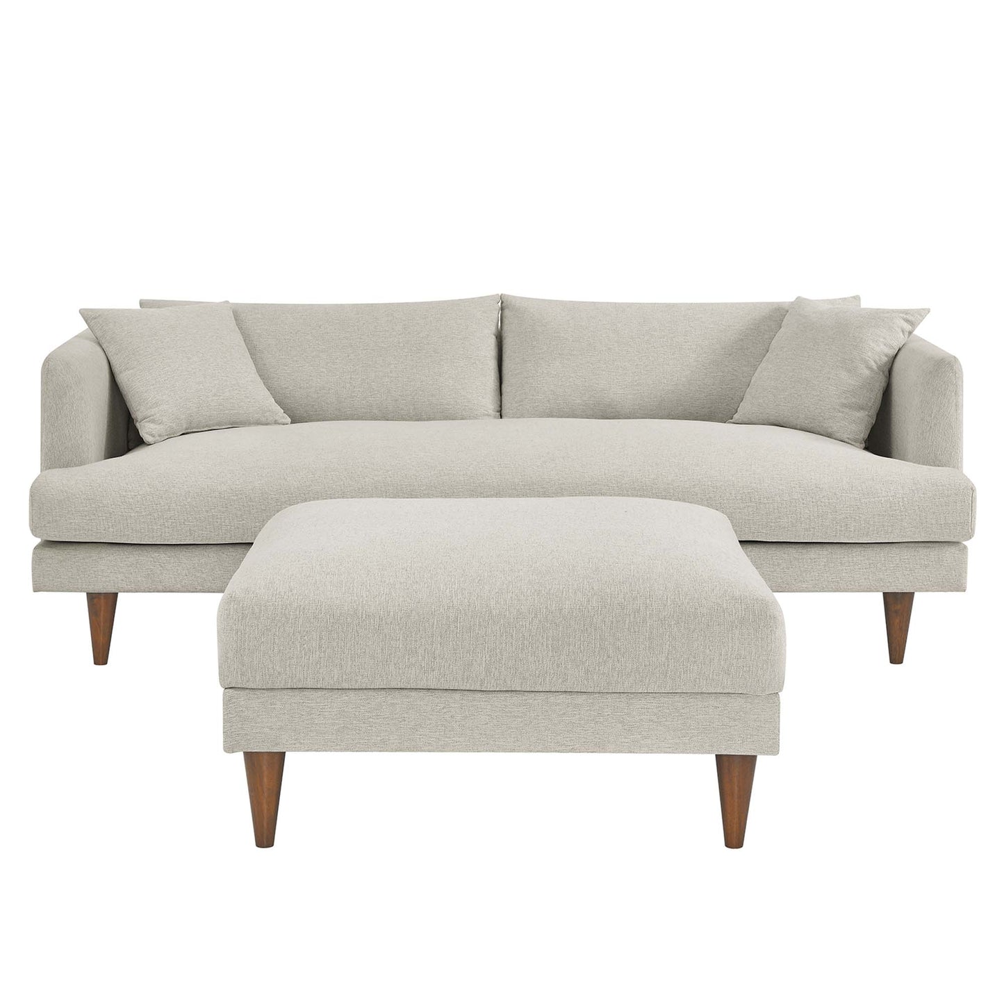 Zoya Down Filled Overstuffed Sofa and Ottoman Set by Furniture For America