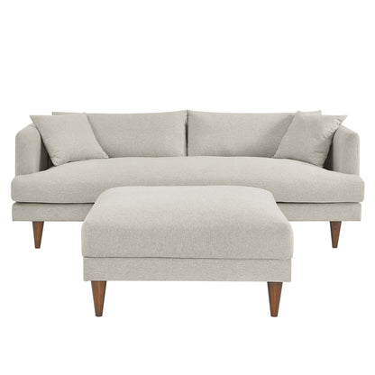 Zoya Down Filled Overstuffed Sofa and Ottoman Set by Furniture For America
