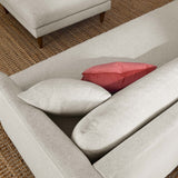 Manor Down Filled Overstuffed Sofa and Ottoman Set in Heathered Weave Ivory