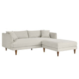 Manor Down Filled Overstuffed Sofa and Ottoman Set in Heathered Weave Ivory