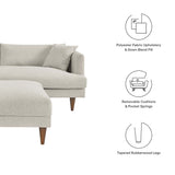 Manor Down Filled Overstuffed Sofa and Ottoman Set in Heathered Weave Ivory