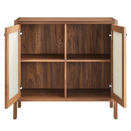 Capri 33" Wood Grain Storage Cabinet in Walnut