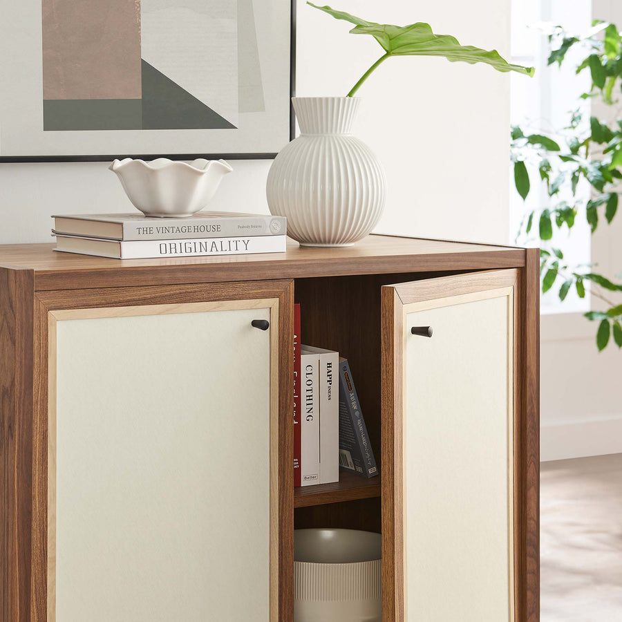Sorrel 33" Wood Grain Storage Cabinet in Walnut