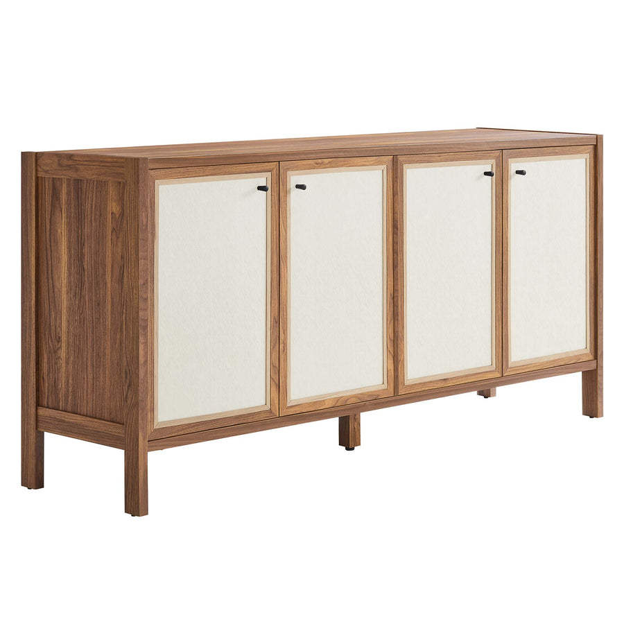 Sorrel 65" Wood Grain Sideboard Storage Cabinet in Walnut