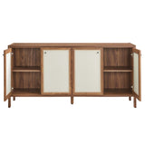 Sorrel 65" Wood Grain Sideboard Storage Cabinet in Walnut