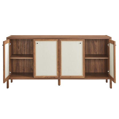 Capri 65" Wood Grain Sideboard Storage Cabinet by Furniture For America