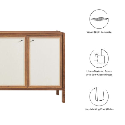 Capri 65" Wood Grain Sideboard Storage Cabinet by Furniture For America