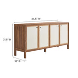 Sorrel 65" Wood Grain Sideboard Storage Cabinet in Walnut