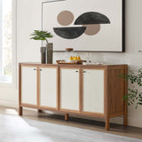 Sorrel 65" Wood Grain Sideboard Storage Cabinet in Walnut