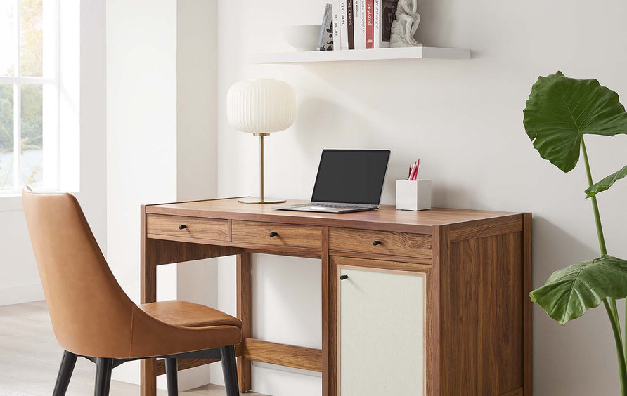 Sorrel 49" Wood Grain Office Desk in Walnut