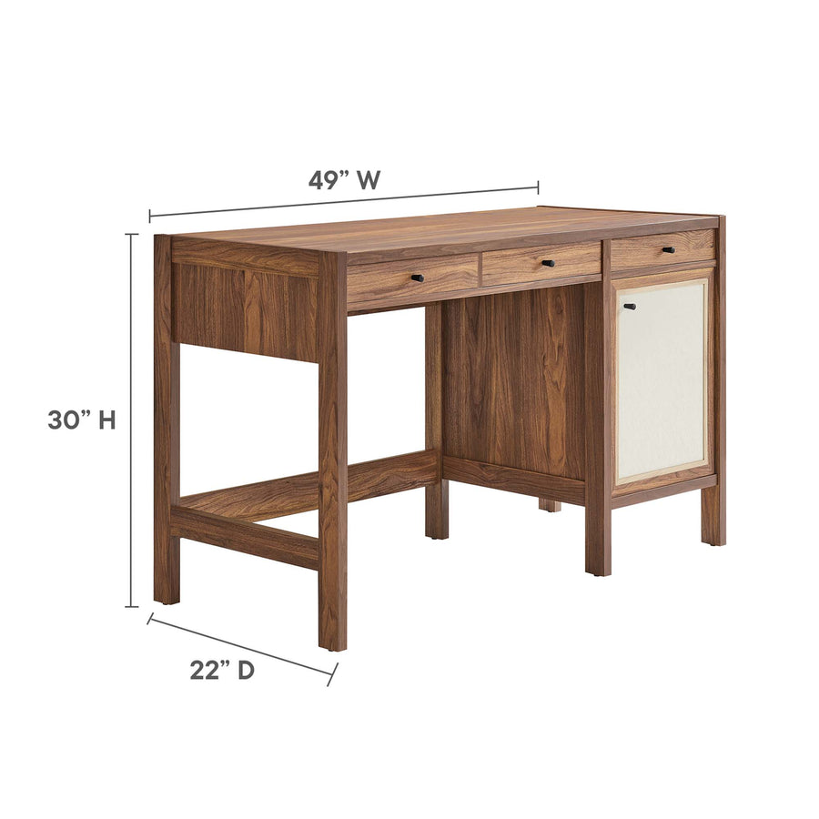 Sorrel 49" Wood Grain Office Desk in Walnut