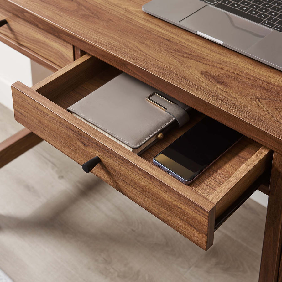 Sorrel 49" Wood Grain Office Desk in Walnut