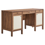 Sorrel 58" Wood Grain Office Desk in Walnut