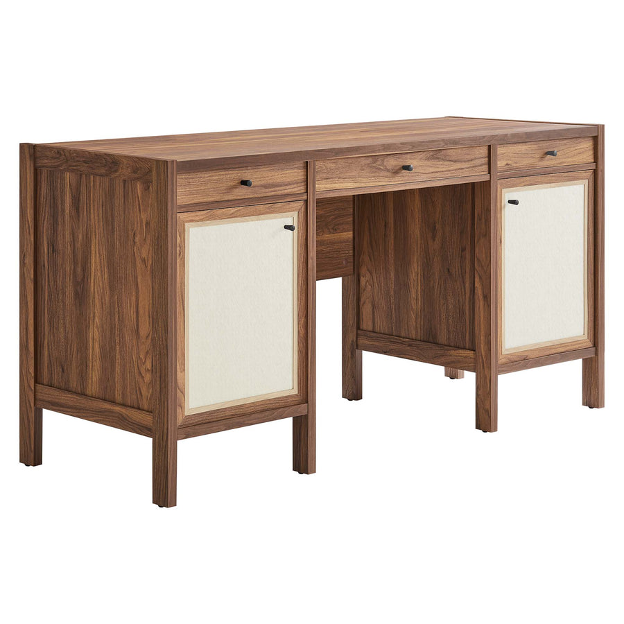 Sorrel 58" Wood Grain Office Desk in Walnut