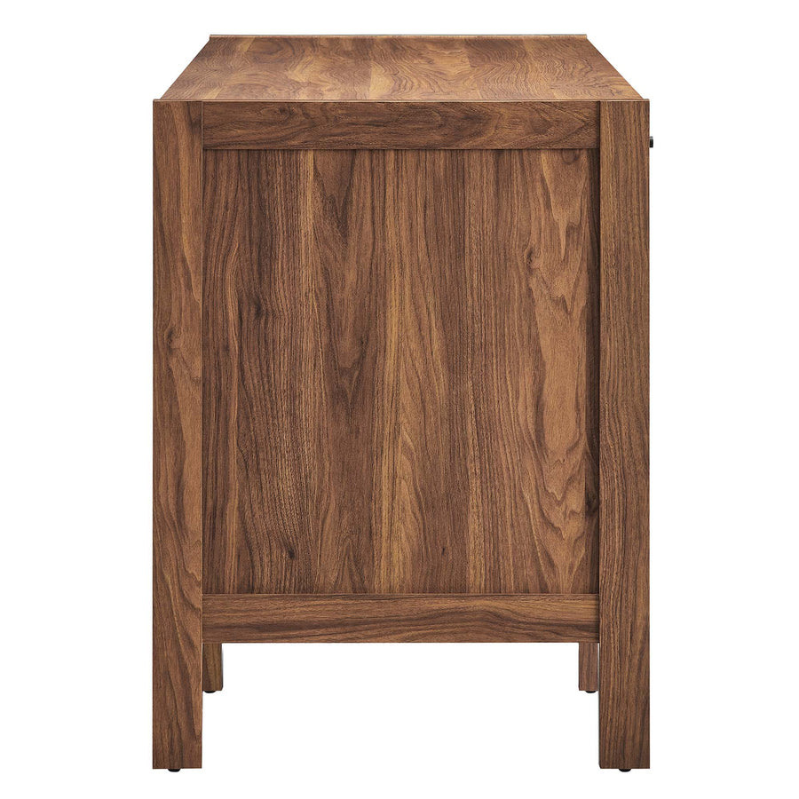 Sorrel 58" Wood Grain Office Desk in Walnut