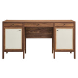 Sorrel 58" Wood Grain Office Desk in Walnut