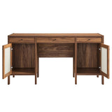 Sorrel 58" Wood Grain Office Desk in Walnut