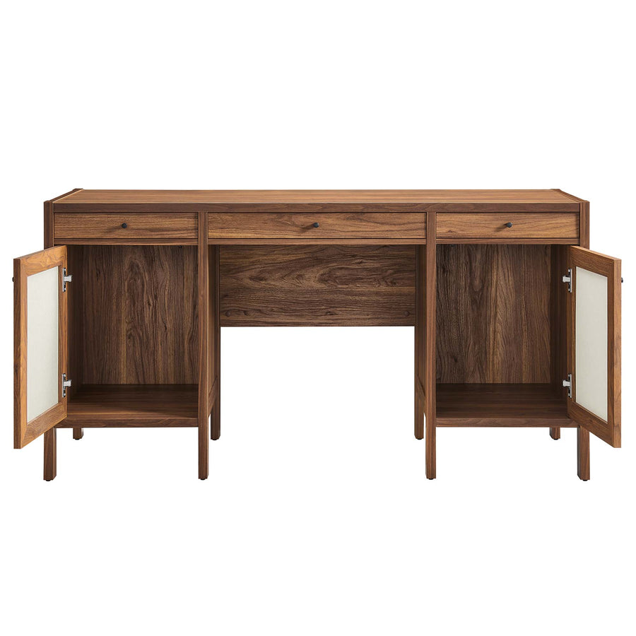 Sorrel 58" Wood Grain Office Desk in Walnut