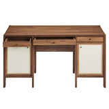 Sorrel 58" Wood Grain Office Desk in Walnut