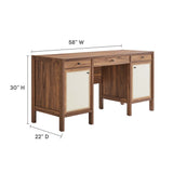 Sorrel 58" Wood Grain Office Desk in Walnut