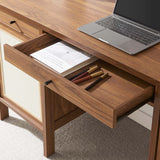 Sorrel 58" Wood Grain Office Desk in Walnut