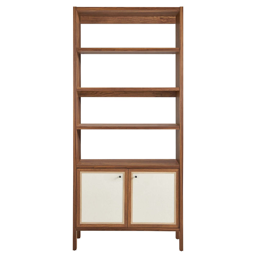 Sorrel 4-Shelf Wood Grain Bookcase in Walnut