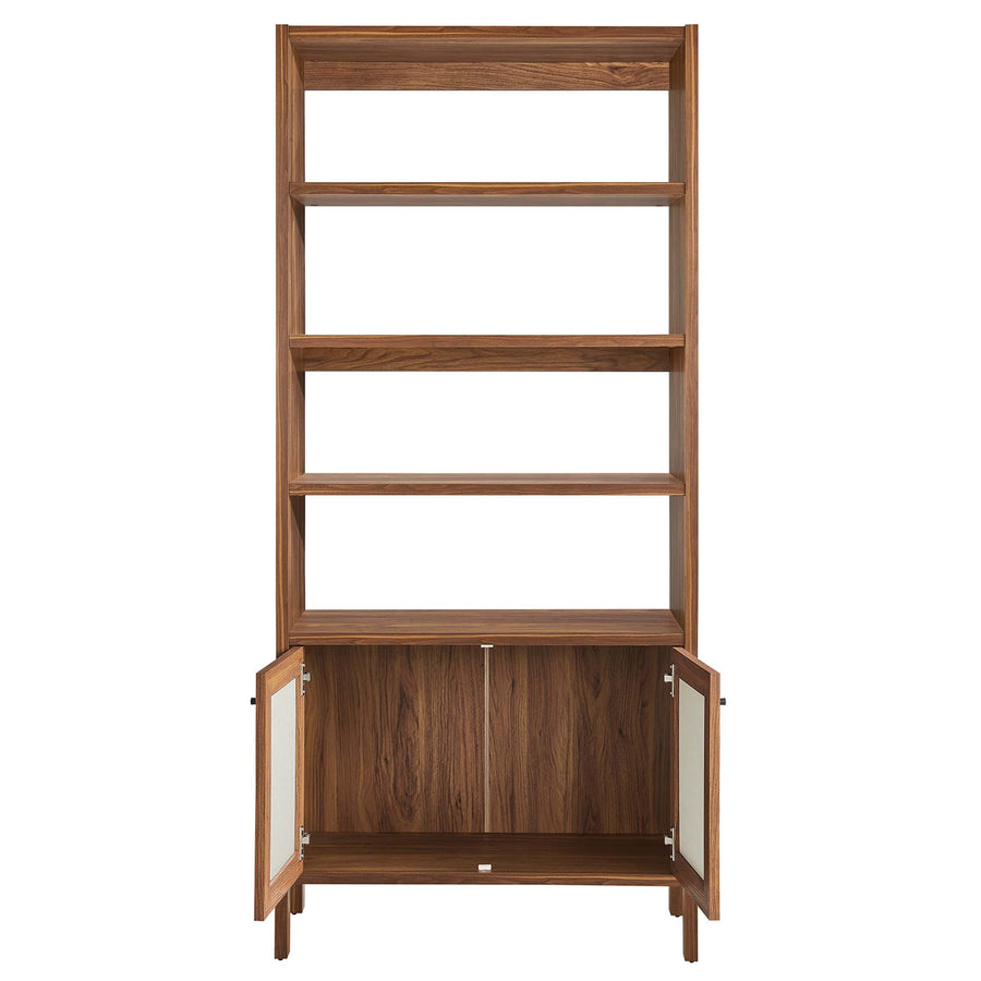 Sorrel 4-Shelf Wood Grain Bookcase in Walnut