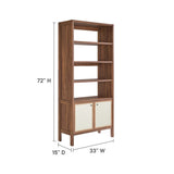 Sorrel 4-Shelf Wood Grain Bookcase in Walnut
