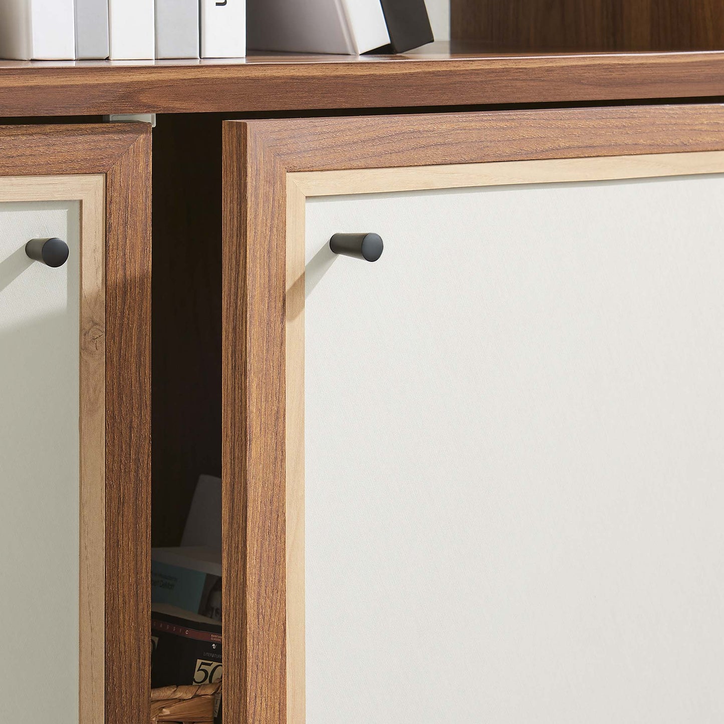 Sorrel 4-Shelf Wood Grain Bookcase in Walnut