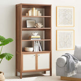 Sorrel 4-Shelf Wood Grain Bookcase in Walnut