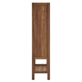 Sorrel Tall Wood Grain Standing Storage Cabinet in Walnut