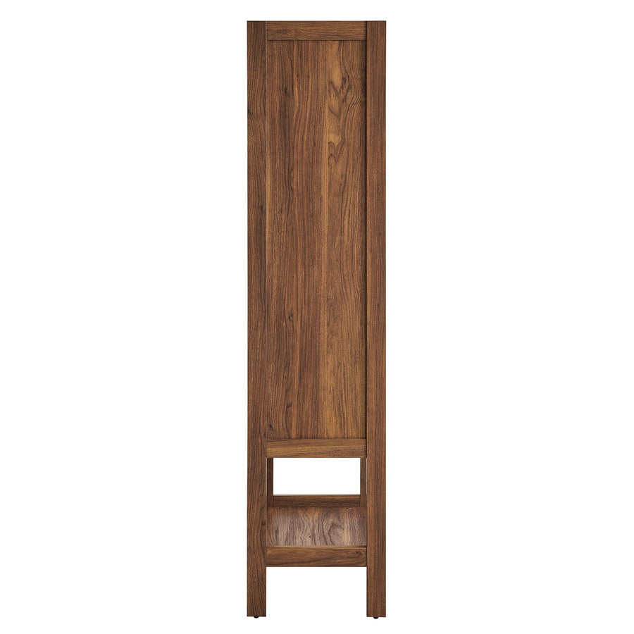 Sorrel Tall Wood Grain Standing Storage Cabinet in Walnut