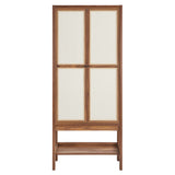 Sorrel Tall Wood Grain Standing Storage Cabinet in Walnut