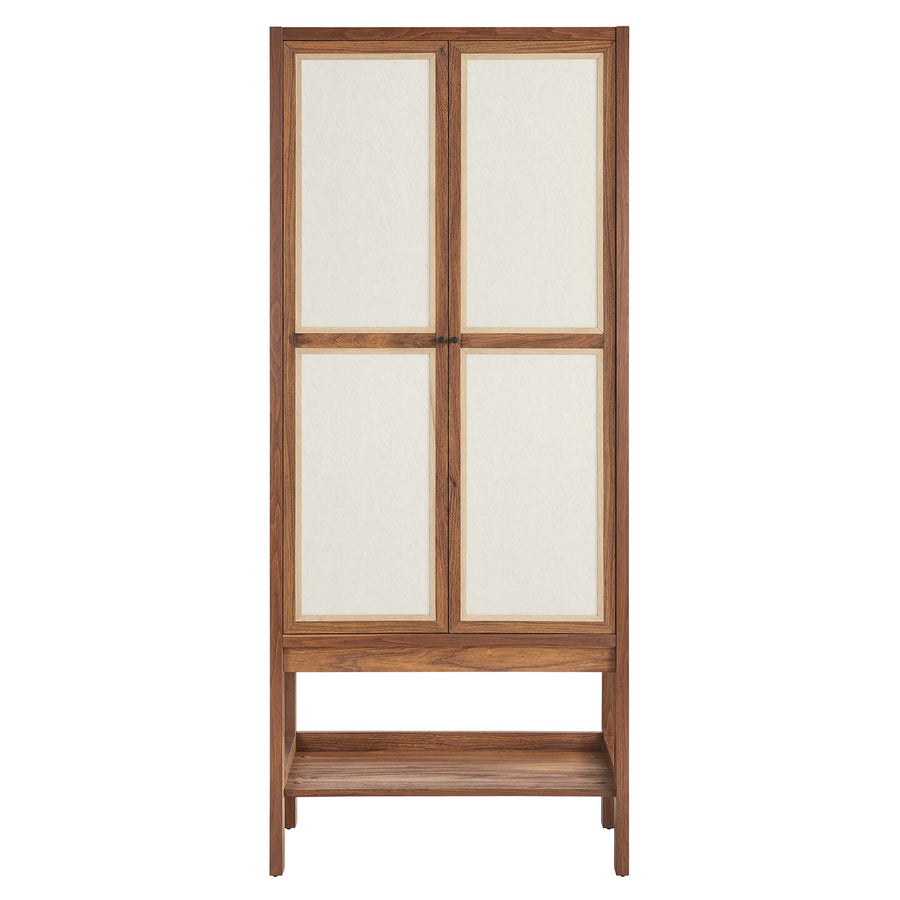 Sorrel Tall Wood Grain Standing Storage Cabinet in Walnut