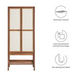 Sorrel Tall Wood Grain Standing Storage Cabinet in Walnut