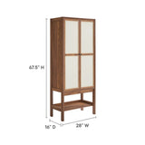 Sorrel Tall Wood Grain Standing Storage Cabinet in Walnut