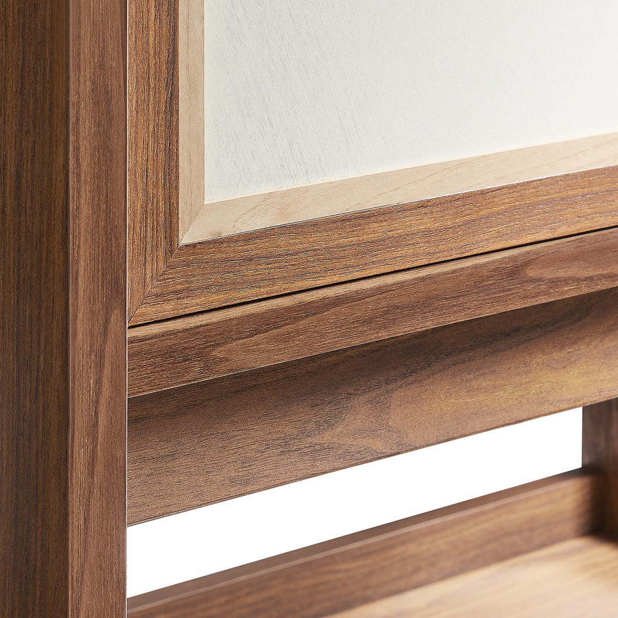 Sorrel Tall Wood Grain Standing Storage Cabinet in Walnut