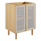 Nash 24" Perforated Metal Bathroom Vanity Cabinet (Sink Basin Not Included) in Oak