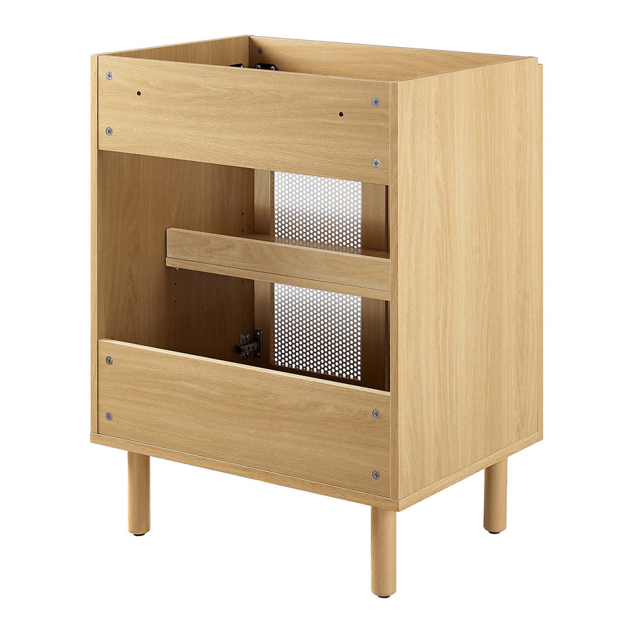 Nash 24" Perforated Metal Bathroom Vanity Cabinet (Sink Basin Not Included) in Oak