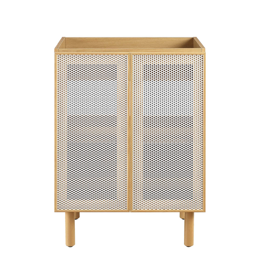 Nash 24" Perforated Metal Bathroom Vanity Cabinet (Sink Basin Not Included) in Oak