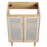 Nash 24" Perforated Metal Bathroom Vanity Cabinet (Sink Basin Not Included) in Oak