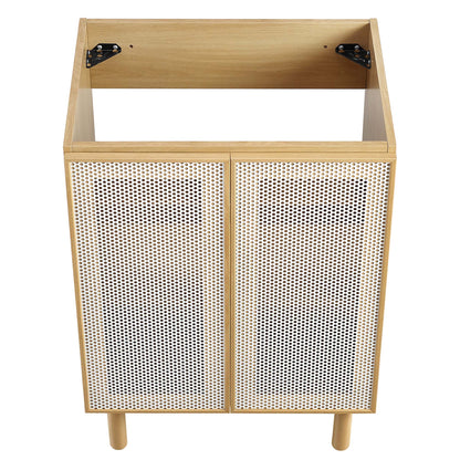 Calla 24" Perforated Metal Bathroom Vanity Cabinet (Sink Basin Not Included) by Furniture For America