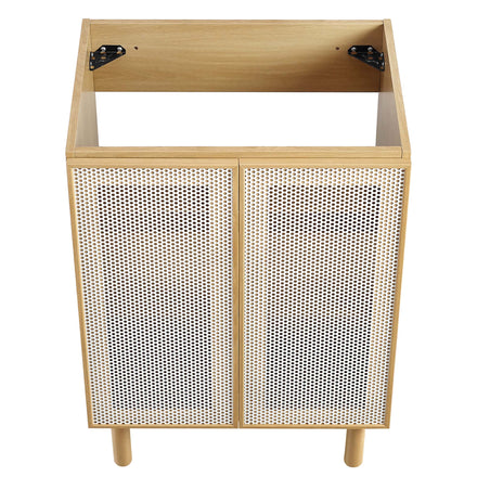 Calla 24" Perforated Metal Bathroom Vanity Cabinet (Sink Basin Not Included) in Oak