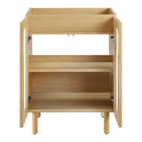 Nash 24" Perforated Metal Bathroom Vanity Cabinet (Sink Basin Not Included) in Oak