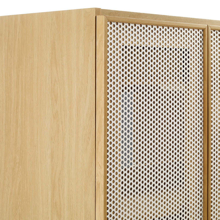 Nash 24" Perforated Metal Bathroom Vanity Cabinet (Sink Basin Not Included) in Oak