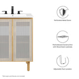 Nash 24" Perforated Metal Bathroom Vanity Cabinet (Sink Basin Not Included) in Oak
